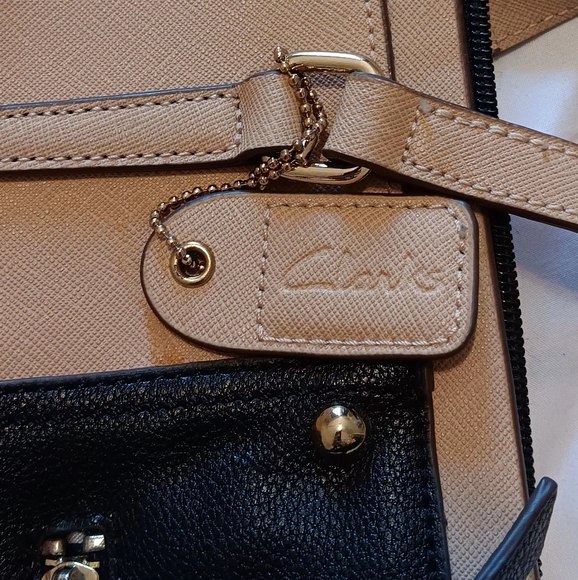 Clark Tote Bag Beige-Black Genuine Leather Women - Picture 7 of 14